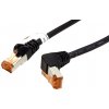 síťový kabel Nedis CCGP85227BK20 SF/UTP CAT6, zástrčka RJ45 - zástrčka RJ45 úhlová, 2m, černý