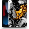 Pouzdro na tablet Picasee silikonový Apple iPad 10.2 2021 9. gen Black Gold 2 čiré