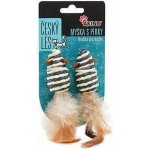 AK Český les myška s pírky pro kočky 2ks – Zboží Dáma