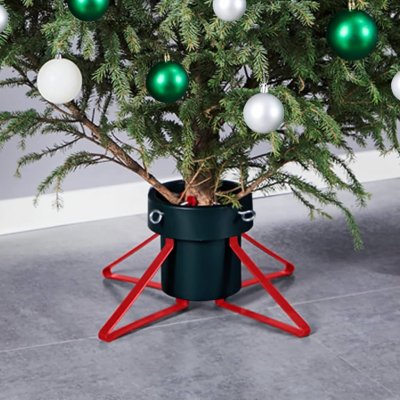 zahrada-XL Stojan na vánoční stromek zelený a červený 46 x 46 x 19 cm – Zboží Mobilmania