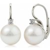 Náušnice Couple moderní perlové Allexina bílé zlato a zirkony 6680013-0-0-91