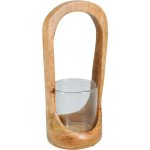 Svícen dřevo, sklo 115x250mm, přírodní, čirá – Sleviste.cz