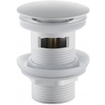Cerano Umyvadlová výpusť, 5/4“ click-clack s přepadem, bílá matná, CER-CC-W-OF – Zboží Dáma