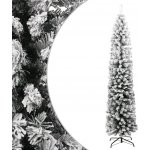 vidaXL Úzký umělý vánoční stromeček zasněžený zelený 180 cm PVC – Sleviste.cz