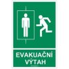 Piktogram Evakuační výtah - bezpečnostní tabulka, samolepka 100 x 150 mm