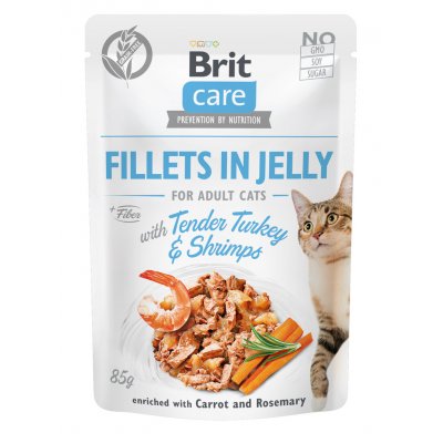 Brit Care Cat Fillets in Jelly with Tender Turkey & Shrimps 85 g