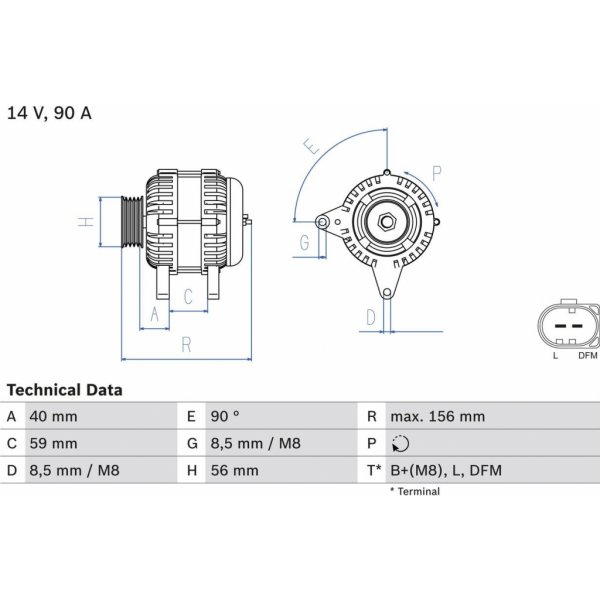 Alternátory Alternátor BOSCH 0 986 041 500