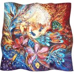 letuškový hedvábný šátek s pávem pestrobarevný – Zboží Dáma