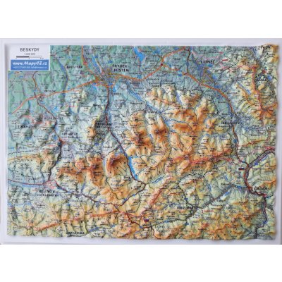 Beskydy - plastická mapa 27 x 20 cm – Zboží Mobilmania
