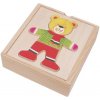 Dřevěná hračka Drewmax oblékací hra Medvídek kluk