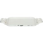 Clayre & Eef Bílý antik kovový tácek 16x8x1cm – Sleviste.cz