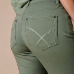 Tvarující kalhoty s 5 kapsami mechově zelená – Sleviste.cz