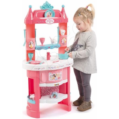 Smoby Kuchynka Princezné s vežičkami a 19 doplnkami obojstranná 48*33*99 cm výška 48 cm výška prac dosky SM311700 – Zboží Mobilmania