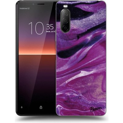 Pouzdro Picasee silikonové Sony Xperia 10 II - Purple glitter černé – Zboží Mobilmania