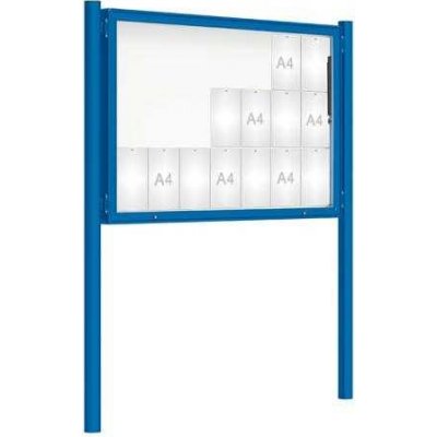 PROCITY Venkovní vitrína model 2000 21 x A4, modrá, včetně sloupků | Zboží Auto