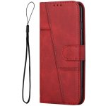 PROTEMIO 91283 STITCHED Peněženkový kryt pro Xiaomi 14T Pro červený – Zboží Živě