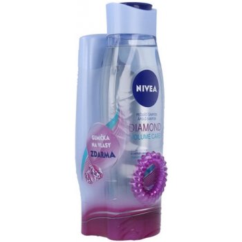 Nivea Diamond Volume šampon 250 ml + kondicionér 200 ml + gumička dárková sada