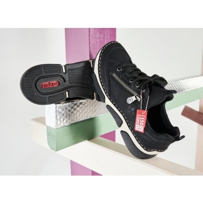 Rieker šněrovací polobotky s pružným lemem černé – Zboží Dáma