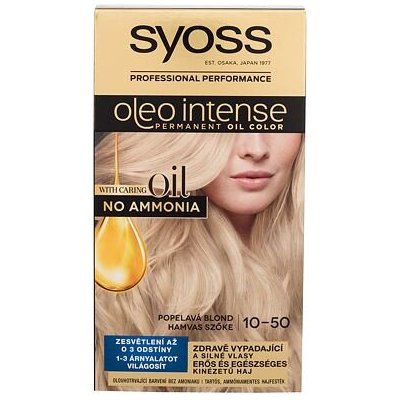 Syoss Oleo Intense Permanent Oil Color permanentní olejová barva na vlasy bez amoniaku 10-50 Ashy Blond 50 ml – Zboží Mobilmania