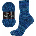 Pletací / háčkovací příze Vlna-Hep BEST SOCKS 7067 modrá, vzorovaná, ponožková, 100g/420m