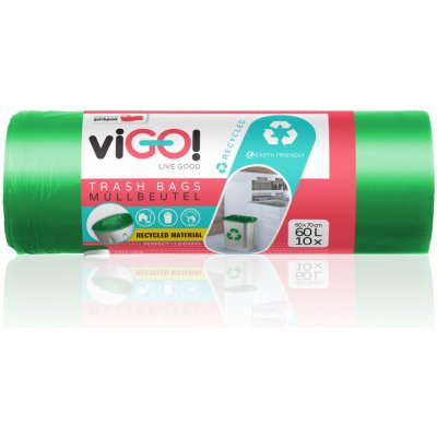 viGO! Pytle 60 l 28 µm 10ks zelené – Zboží Dáma