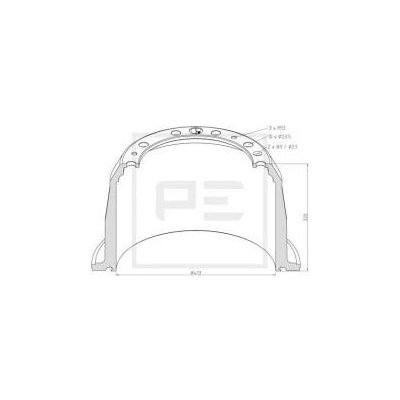 Brzdový buben zadní 413x266x320/295/335/23,5x10 Scania 4767 – Zbozi.Blesk.cz