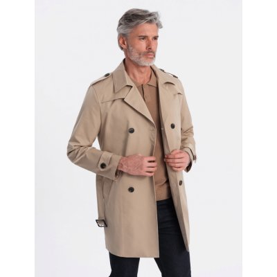 Ombre Clothing pánský trench coat Eliot tmavě béžová – Zboží Dáma