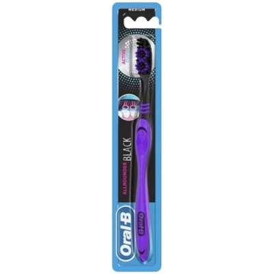Oral-B Zubní kartáček Allrounder Black Střední – Sleviste.cz