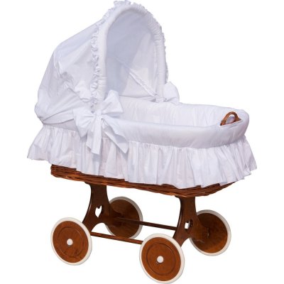 Scarlett Proutěný košík na miminko s boudičkou Scarlett Péťa - bílá – Zboží Mobilmania