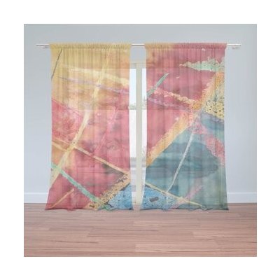 Sablio Záclony Barevné čáry: 2ks 150x250cm – Hledejceny.cz