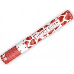 vystřelovací konfety metalická srdíčka ČERVENÉ 40cm – Zboží Dáma