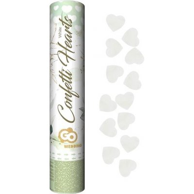 GoDan Konfety vystřelovací bílá srdce 30 cm – Hledejceny.cz