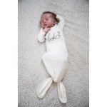 MLÉČNÉ NOVOROZENECKÉ BODY S UZLEM Černá na bílé by Duedilatte – Zboží Mobilmania