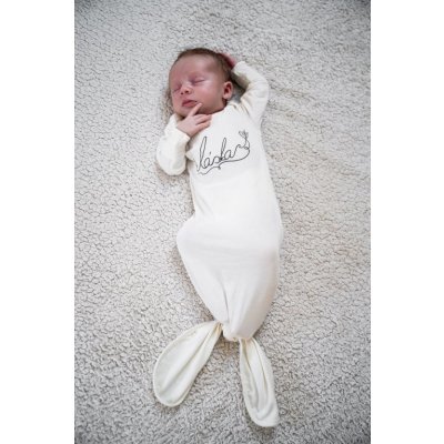 MLÉČNÉ NOVOROZENECKÉ BODY S UZLEM Černá na bílé by Duedilatte – Zboží Mobilmania