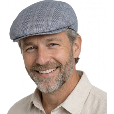 Pánská letní bavlněná bekovka modrá kostkovaná Fiebig flat cap – Hledejceny.cz