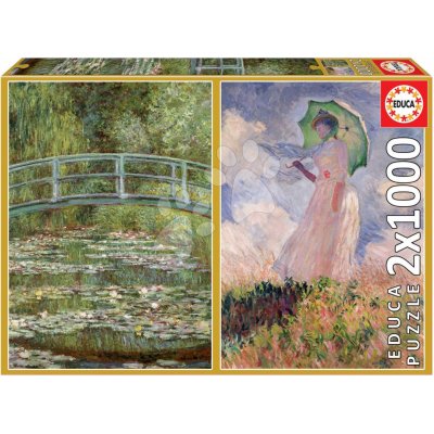 Educa Claude Monet The Water-Lily Pond Woman with Parasol Turned to the Left a Fix lepidlo 2 x 1000 dílků – Zbozi.Blesk.cz