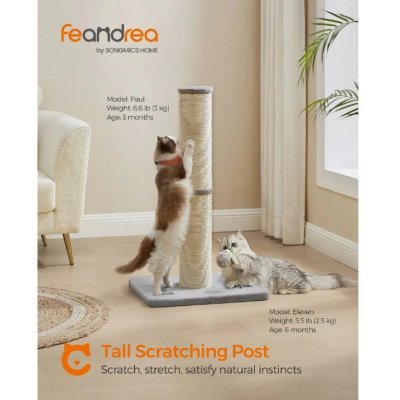 Feandrea Škrabadlo sisalový sloupek šedé 85 cm – Zboží Dáma