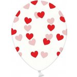 Balónek bílý červené srdce 30 cm – Hledejceny.cz