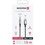 Swissten 73502309 USB-C (M) - 3.5mm Jack, 1,5m, černý – Sleviste.cz
