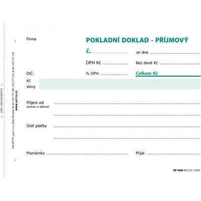 Optys 1068 Pokladní doklad - příjmový – Hledejceny.cz