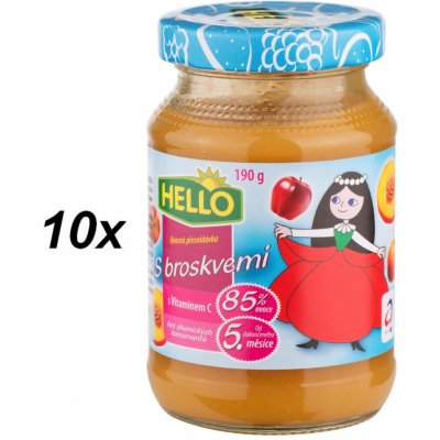 Hello ovocná přesnídávka s Broskvemi 10 x 190 g – Zboží Dáma