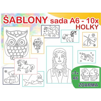 Radost v písku Sada šablon 11x A6 pro holky – Zboží Dáma