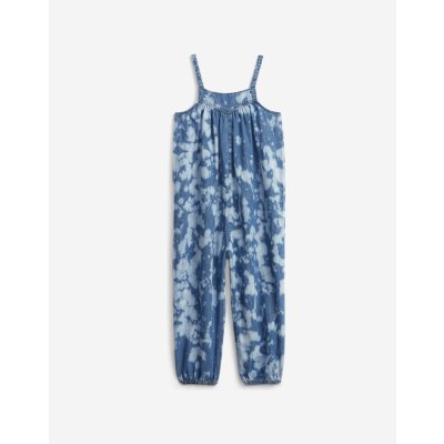 Dětský overal tie dye denim jumpsuit with Washwell Modrá