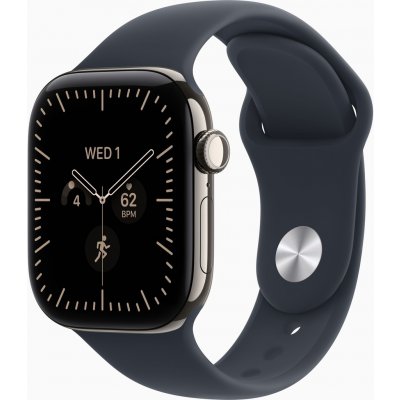 Apple Watch Series 12 Cellular 46mm přírodní titan s námořnicky modrým sportovním řemínkem S/M MJGM4RK/A – Hledejceny.cz