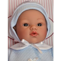 ASIVIL Realistické miminko chlapeček KOKE v modrém overalu