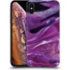 Pouzdro a kryt na mobilní telefon Apple Pouzdro Picasee silikonové Apple iPhone XS Max - Purple glitter čiré