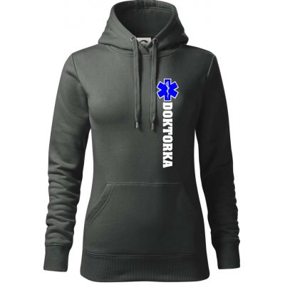 Hvězda života doktorka mikina dámská Cape s kapucí Tm. břidlice šedozelená – Hledejceny.cz
