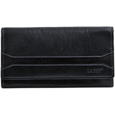 Lagen dámská kožená dlouhá peněženka w-2025/T černá – Zboží Mobilmania