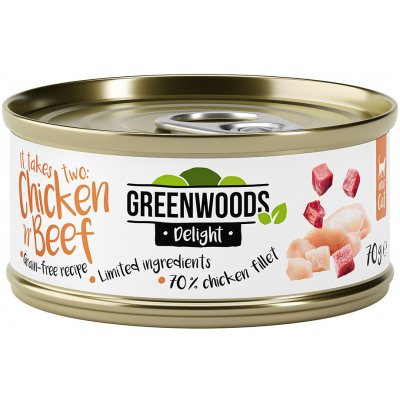 Greenwoods Delight kuřecí řízek s hovězím masem 24 x 70 g