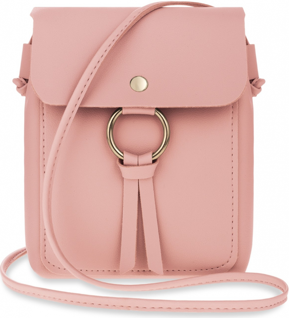 Malá dámská stylová elegantní kabelka listonoška růžová